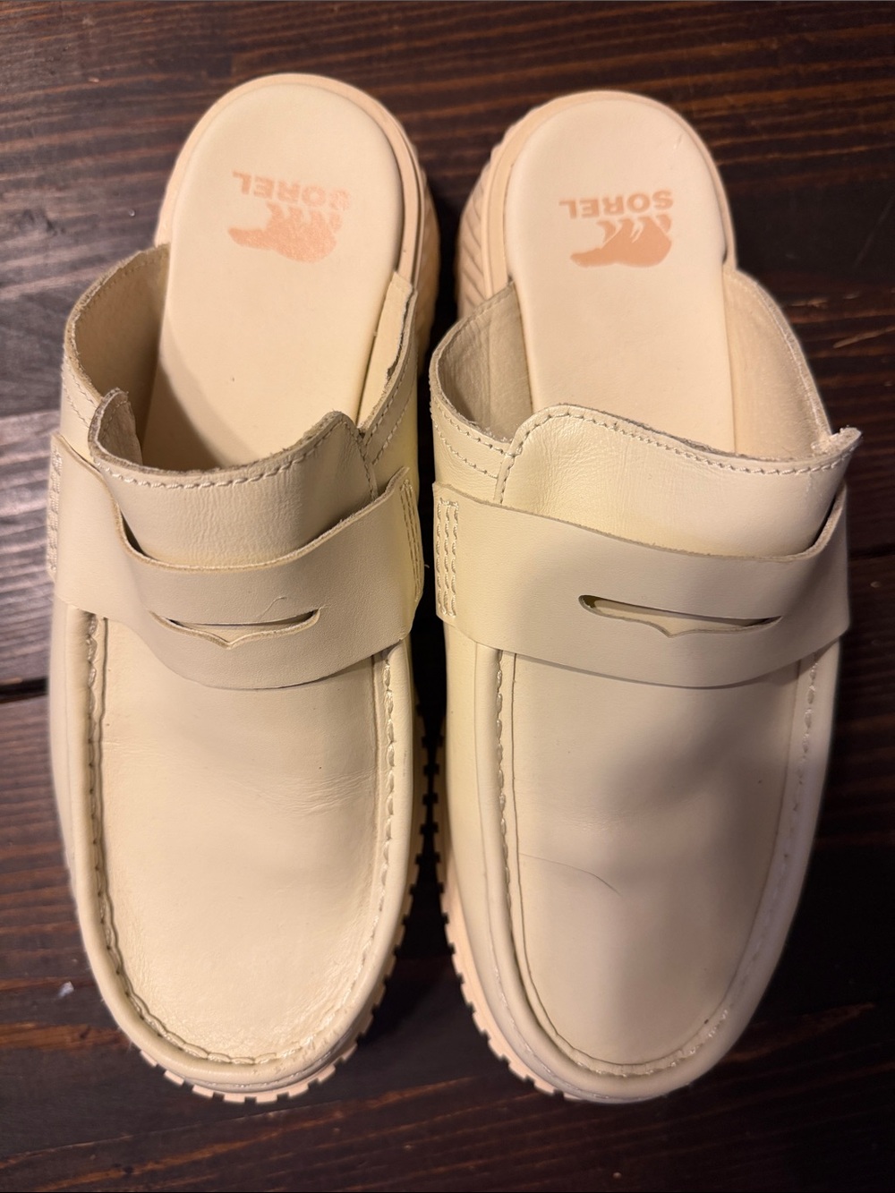 Sorel Women's Cream Slip-On Penny Loafer Mules